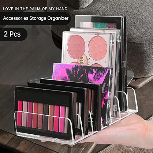 2-Pack Acrylic Eyeshadow Palette Organizer with 7 Sections