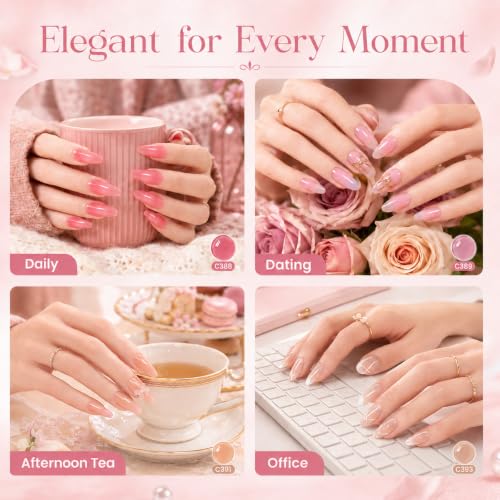 Beetles Nude Gel Nail Polish Set - 6 Trendy Sheer Colors