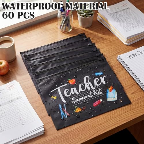 Black Teacher Survival Makeup Bag - 60 Pcs Teacher Appreciation Gifts