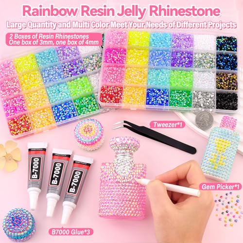 30,000 Pcs Resin Rhinestones Bedazzling Kit with B7000 Glue