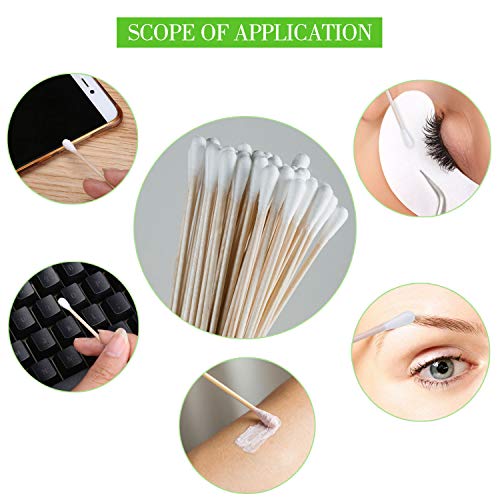 6-Inch Wooden Cotton Swabs with Single Tip - Multipurpose Applicators (500 pcs)
