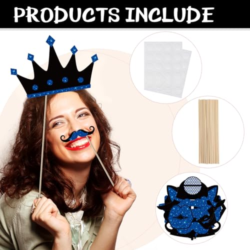 Zonon 24 Pcs Photo Booth Props Set for Parties and Weddings