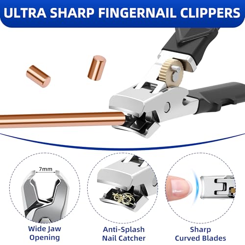 6-Piece Heavy Duty Toenail Clipper Set with Leather Case