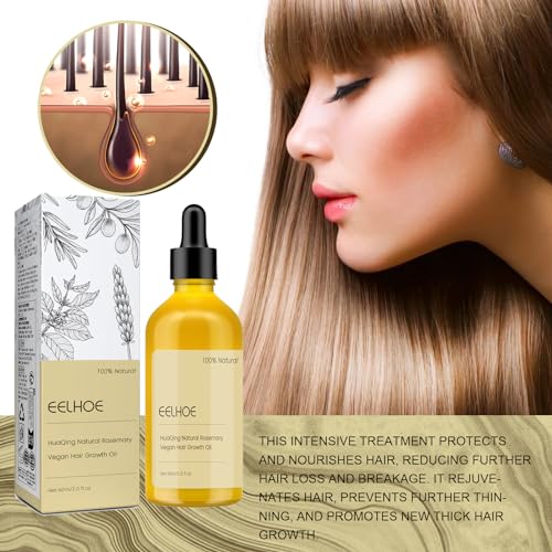 HuaQing 180 ML Rosemary Hair Growth Oil - 3 Pcs for Damaged Hair