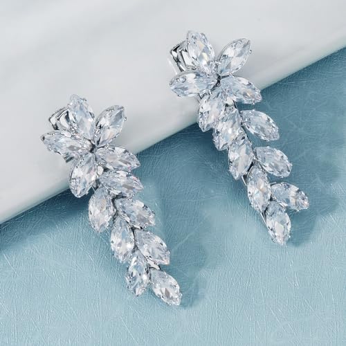 LLSME 2Pcs Sparkly Crystal Hair Clips BF - Rhinestone Duckbill Hair Pins