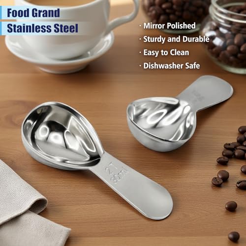 304 Stainless Steel Coffee Scoop Set - 2 Tablespoons, Ergonomic Design