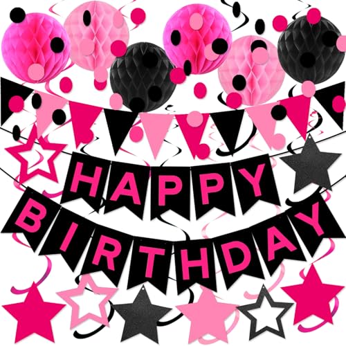 Happy Birthday Party Decorations Set - Banner, Honeycomb Balls & More