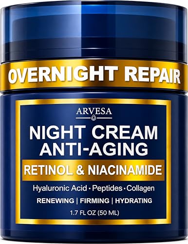 Arvesa Blue Night Cream - Anti-Aging Moisturizer with Retinol & Peptides