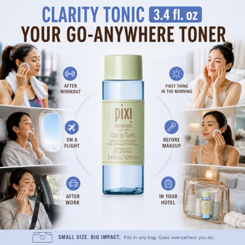 Pixi Clarity Tonic 3.4 Fl Oz - AHA & BHA Salicylic Acid Pore Minimizer