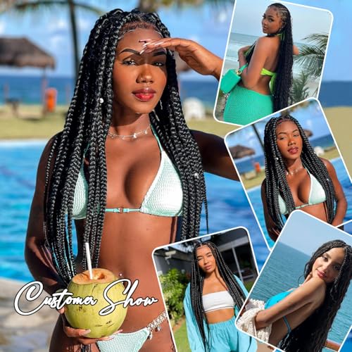 JIEANYAN 24 Inch Pre Stretched Braiding Hair - 8 Packs Synthetic Extensions