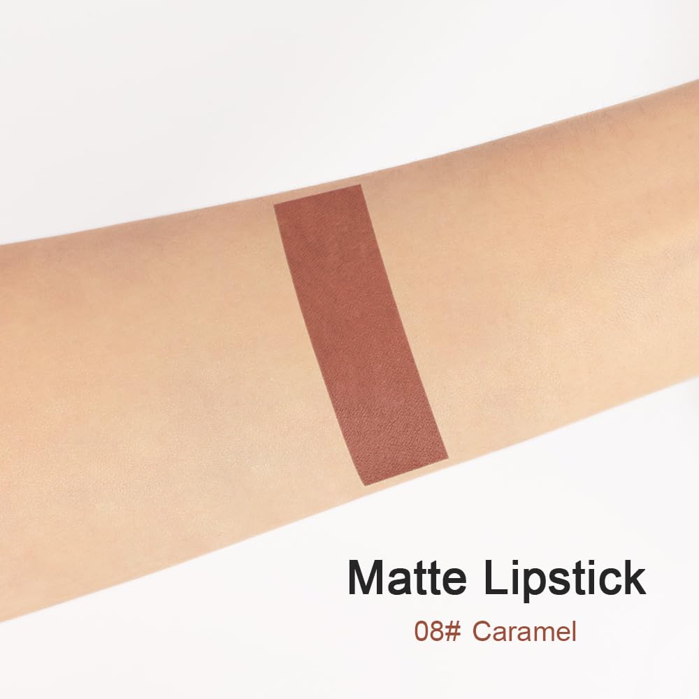 BINGBRUSH Matte Lipstick long lasting, Velvet Lip Crayon Lip Pencil, Longwear Lipstick Waterproof LipColor Stick with Smooth Lightweight Formula, Lipstain Pen Lipliner makeup,08