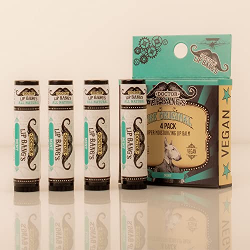 Natural Mint Lip Balm Set - Hydrating & Soothing 4-Pack for Dry Lips