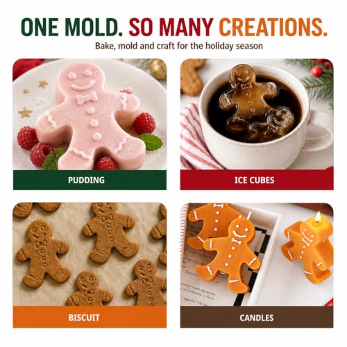 Meltset Gingerbread Man Silicone Baking Mold - 6 Cavity Cake Pan