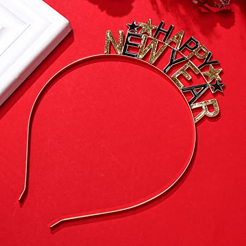 Happy New Year Crystal Reindeer Headband for Women & Girls - Holiday Party Gift