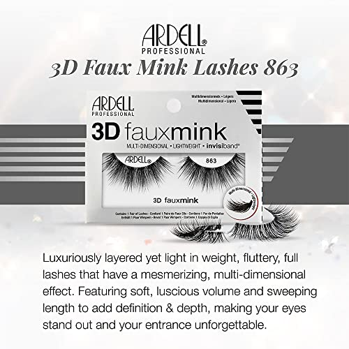 Ardell 3D Faux Mink Lashes 863 - Multi-Dimensional Wispy Finish