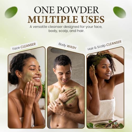 Qasil Powder Cleanser for Face, Body & Hair - 1.5 oz - Pure & Natural