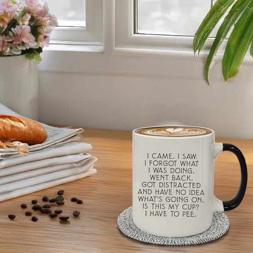 Funny 12oz Ceramic Coffee Mug - I Came I Saw I Forgot Gift