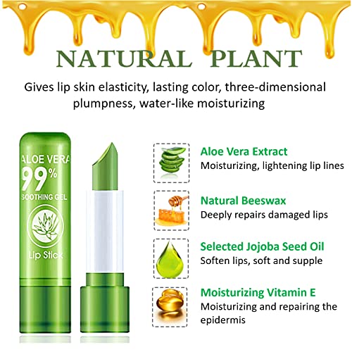Aloe Vera Lipstick Set - Long-Lasting Moisturizing Color Change Balm