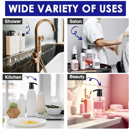 2-Pack Shampoo Pump Dispenser for 33.8 oz Bottles - Black & White