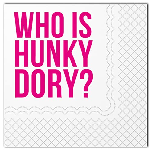 Who Is Hunky Dory Cocktail Napkins - 50 Pack for Parties