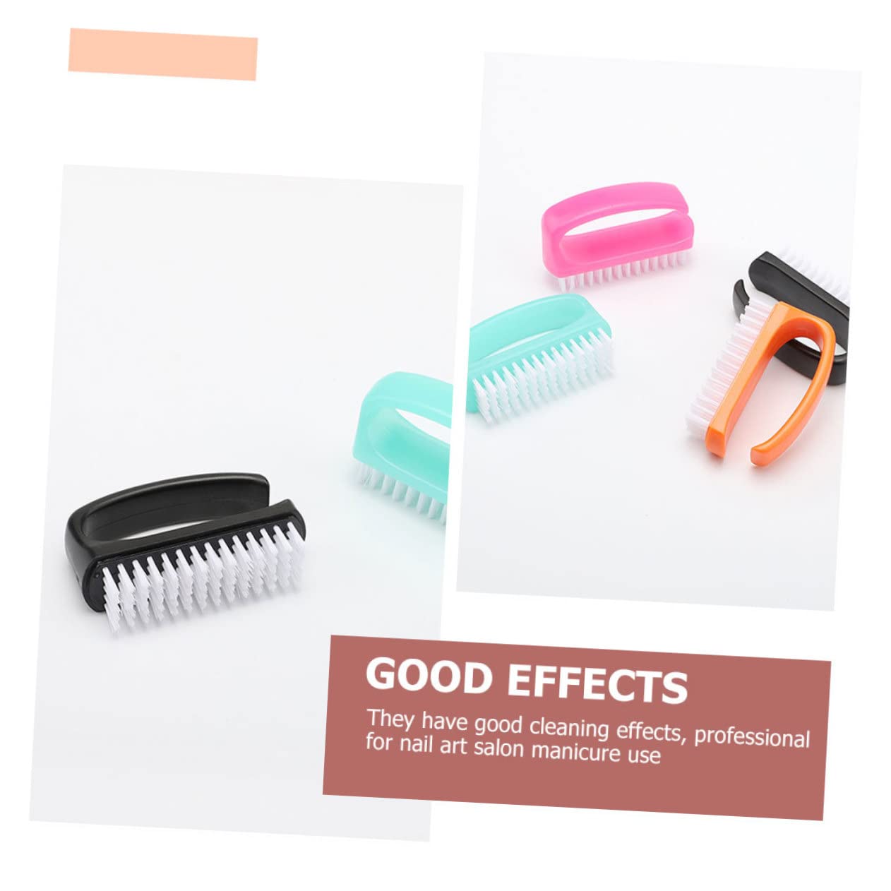 FRCOLOR 4Pcs Nail Cleaning Brush Durable Fingernail Brush for Manicure Dust Removal Soft Bristles for Gentle Nail Care Selection Essential Random Color
