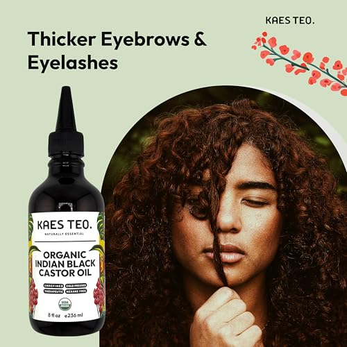 Organic Black Castor Oil for Hair Growth - 8 fl oz (Original) Kaes Teo, Cold-Pressed Hexane-Free