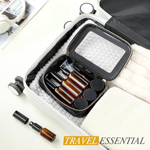 Jingmore 13-Piece Glass Travel Skincare Container Set with Toiletry Bag