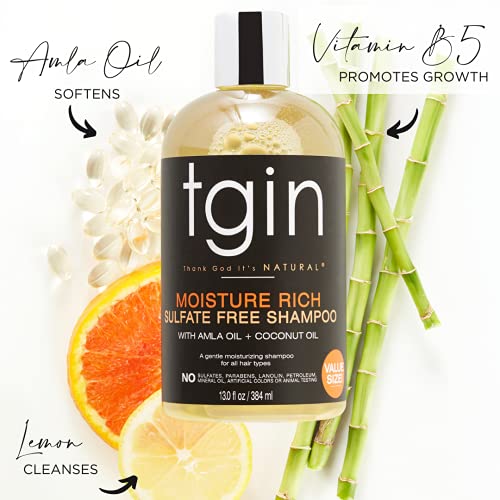 tgin Moisture Rich Sulfate Free Shampoo for Natural Hair - 13 Oz