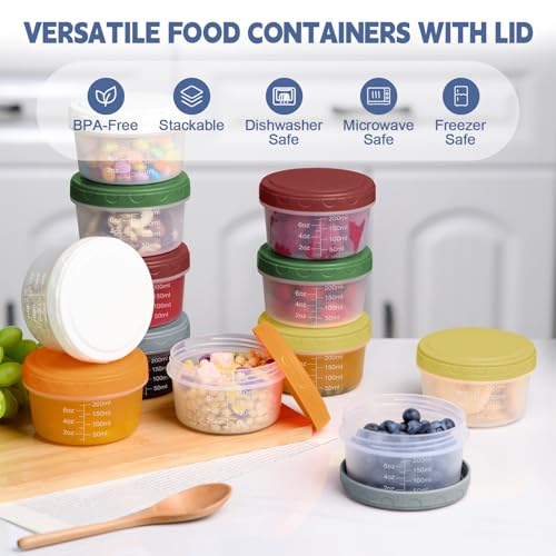 Yomarket 10 oz Reusable Plastic Containers with Lids - Leakproof Food Storage for Meal Prep