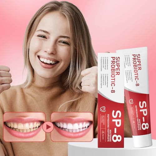Probiotic Whitening Toothpaste 2-Pack - Fluoride-Free, Deep Clean & Fresh Mint