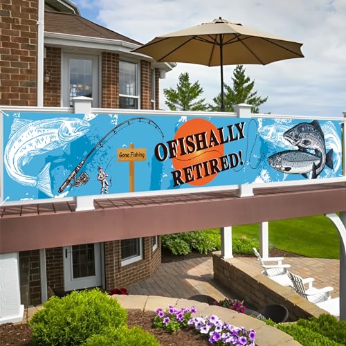 Fishing Retirement Banner - Kimini-Ki Gone Fishing Party Decor