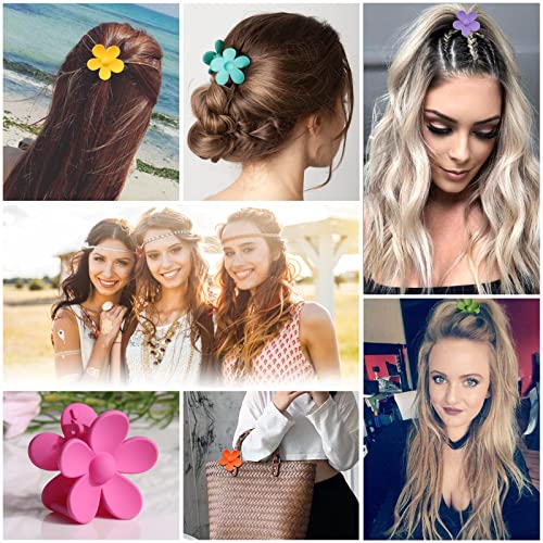 Palksky 10 PCS Small Flower Hair Claw Clips for Women & Girls