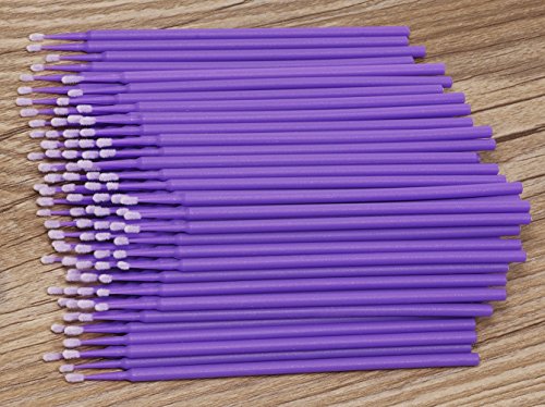 Mini Skater 100 Pcs Eyelash Applicator Brushes Purple Small - Eyelash Extension & Makeup Tool
