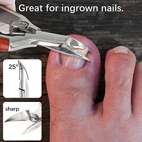 Professional Podiatrist Toenail Clippers with Wooden Handle