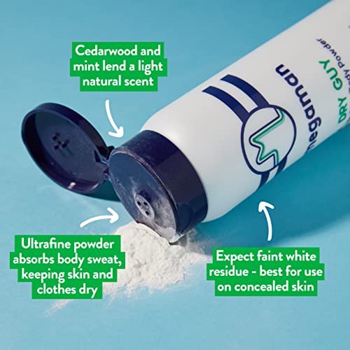 Megababe Megaman Dry Guy 6 oz Talc-Free Sweat-Absorbing Body Powder (6 oz) - Cedarwood Mint