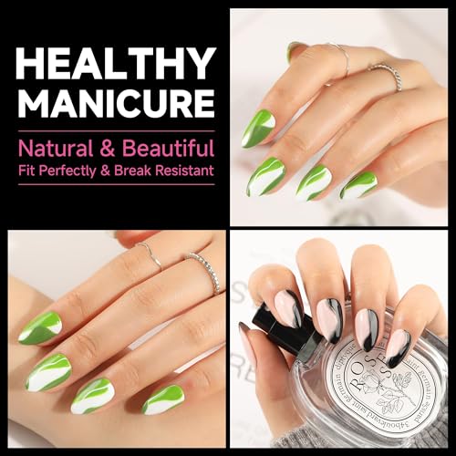 UNA GELLA Z-Short Almond Nail Tips - 312Pcs Full Matte Acrylic Nails