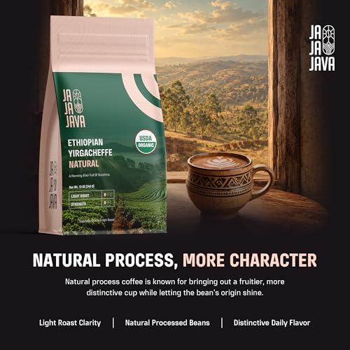Organic Ethiopian Yirgacheffe Coffee Beans - Light Roast 12 oz