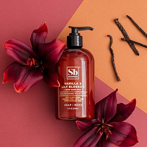 Soapbox Vanilla & Lily Blossom Liquid Hand Soap with Shea Butter, 340g