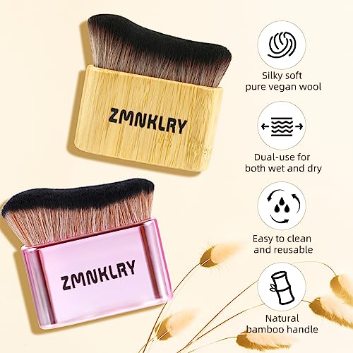 Kabuki Brush for Bronzer & Self-Tanner - Soft Vegan Bristles