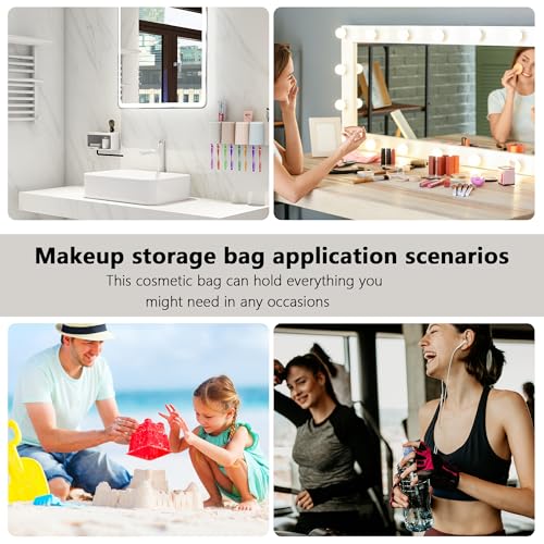 Transparent PVC Travel Makeup Pouch with Handle - Large Cosmetic Organizer