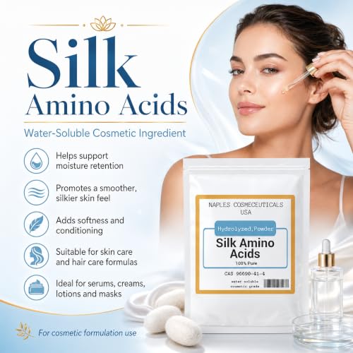 Hydrolyzed Silk Amino Acid Powder - 2 oz for Hair, Skin & Nails