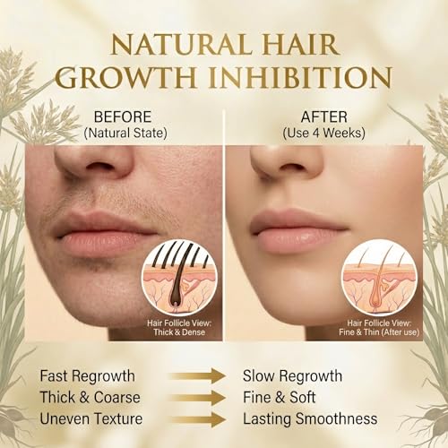 100% Pure Cyperus Rotundus Oil for Hair Removal - Natural Hair Growth Inhibitor & Reduction Oil - Topical Cyperus Oil for Face, Body, Underarms & Bikini Line - Vegan & Hexane-Free - 2oz (60ml)