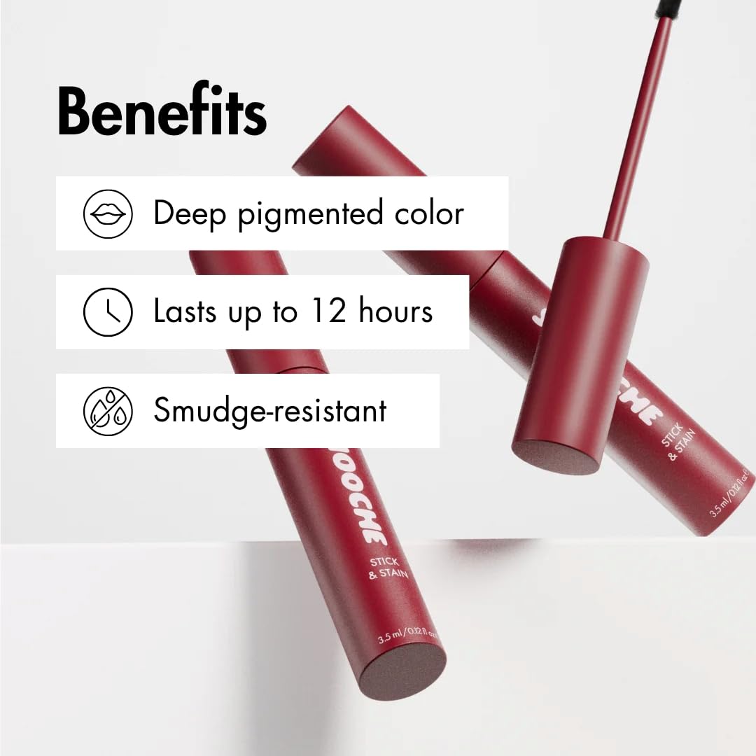 Smooche Peel-Off Lip Stain Tint - Long-Lasting Waterproof Lip Color | Hydrating Vegan Formula - Mauve Berry