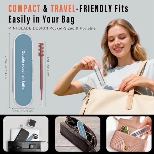 FROADB Gray 4-Pack Upgraded Staggered Blade Nose Hair Trimmers - Pain-Free Men & Women
