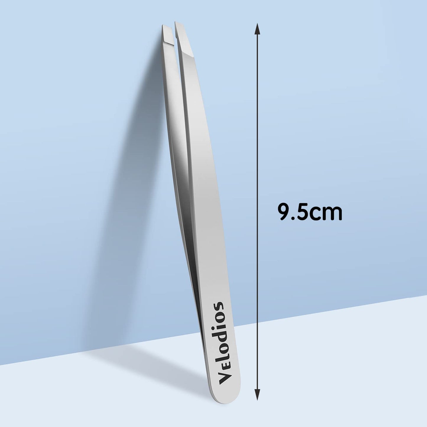 Velodios Tweezers for Eyebrows, Pointed TipTweezers for Women Facial Hair, Ingrown Hair Removal, Slanted and Pointed Tip Tweezers Set with PU Travel Case (Slant Tweezers)