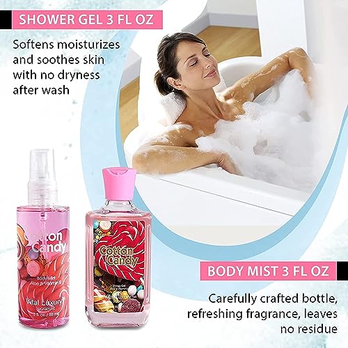 Cotton Candy Bath & Body Gift Set - 4-Piece Travel Size Spa Collection