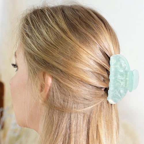 Yuxung 8 Pcs Large Marble Acrylic Hair Claw Clips - Multicolor