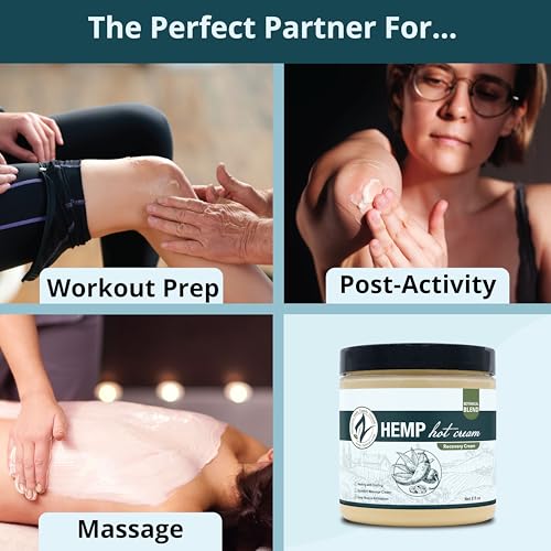 Zatural Hemp Hot Cream for Muscle & Joint Massage - 8oz Organic Formula