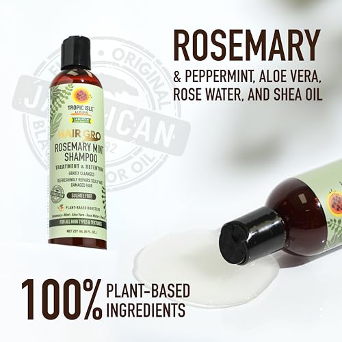 Tropic Isle Living Rosemary Mint Shampoo 8 oz - Nourishing & Gentle for All Hair Types