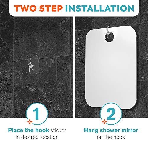 HONEYBULL Fogless Shower Mirror for Shaving - Compact 4x6in